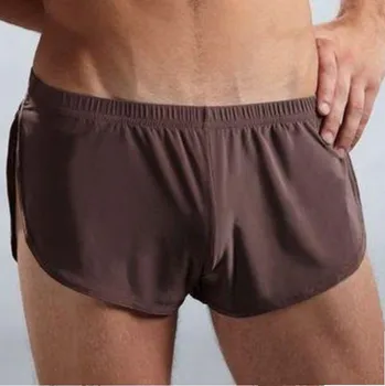 Pánské erotické prádlo Pánské erotické trenýrky s rozparkem, pyžamo XL Hnědá