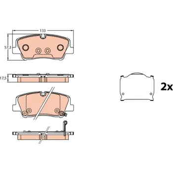 Brzdová destička Sada brzdových destiček, kotoučová brzda TRW GDB3646