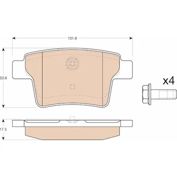 Brzdová destička Sada brzdových destiček, kotoučová brzda TRW GDB1988
