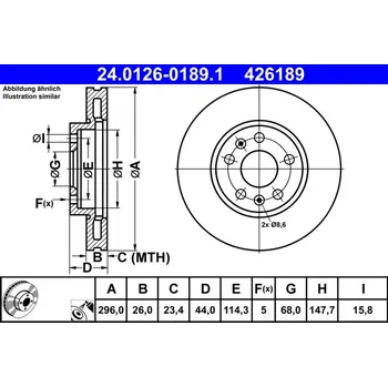 Brzdový kotouč Brzdový kotouč ATE 24.0126-0189.1