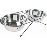 Trixie Nerez stojánek + 2 misky Objem: 2,8l