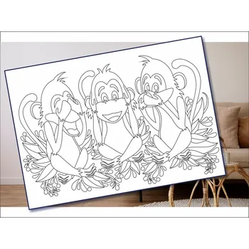 Radost v písku Šablona na pískování tři moudré opice Varianta: A4 (210 x 297 mm)