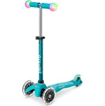 Micro - Mini Deluxe Magic LED Aqua - Dětská koloběžka