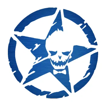 Samolepící dekorace SAMOLEPKA Hvězda army 007 pravá joker (65 - škrábaný kov modrý) NA AUTO, NÁLEPKA, FÓLIE, POLEP, TUNING, VLASTNÍ TEXT, TISK, AUTOSAMOLEPKY.cz, POLEPY, OBRÁZEK, LOGO, SAMOLEPKY