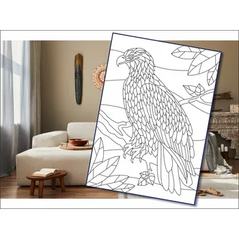 Radost v písku Šablona na pískování orel mandala Varianta: A4 (210 × 297 mm)