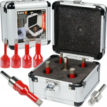 Vrták Black Diamantové korunkové vrtáky 4ks 6-12 mm závit M14