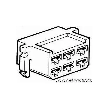 Auto elektroinstalace Izolovaný kryt konektoru 6x pin 6,3 samec