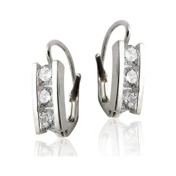 Náušnice Zlaté náušnice čiré zirkony - VE12 - bílé zlato (Náušnice z bílého zlata se zirkony)