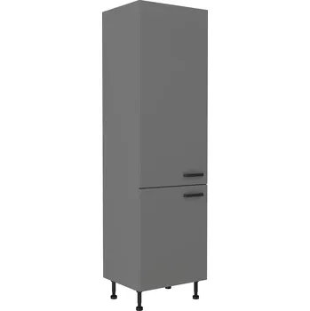 Kuchyňská linka Vysoká potravinová skříňka Nessa 60 DK-215 2F Barva korpusu: Antracit, Barva dvířek: Antracit