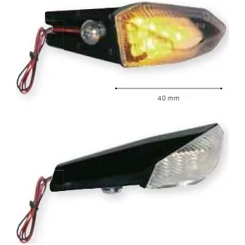 Osvětlení pro motocykl FAR blinkry LED k montáži k registrační značce (komplet - 2 kusy) barva černá (FAR blinkry LED k montáži k registrační značce (komplet - 2 kusy) barva černá)