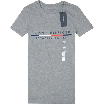 Dámské tričko Tommy Hilfiger dámské tričko s krátkým rukávem Iconic šedé