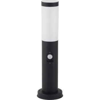 Venkovní osvětlení Avide AOLPE27-BOC-S-B BOCA - Venkovní stojací černá lampa s čidlem, 1 x E27, IP44, 45cm (41783) (Moderní venkovní stojací svítidlo v černé barvě s pohybovým senzorem)