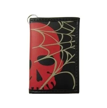 Peněženka Peněženka s červenou lebkou v pavučině