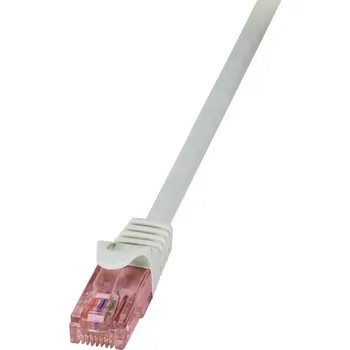 Datový kabel LogiLink CQ2052U RJ45 síťové kabely, propojovací kabely CAT 6 U/UTP 2.00 m šedá samozhášecí, s ochranou 1 ks
