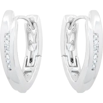 Náušnice biju Rhodiované visací náušnice s průřezy a zirkony 2572