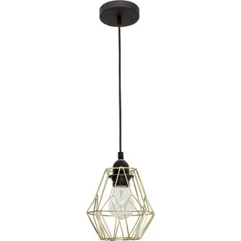 NOVA LUCE závěsné svítidlo ISABELLA ocel mosaz zlatá a černý kabel, E27 1x12W 8801502