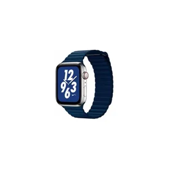 Příslušenství k chytrým hodinkám Coteetci kožený magnetický řemínek Loop Band pro Apple Watch 38 / 40mm tmavě modrý WH5205-DB