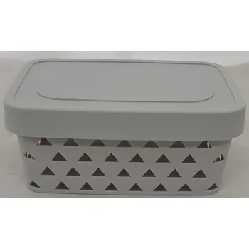 Úložný box Košík s uchy a víkem 32x22x13 cm plast