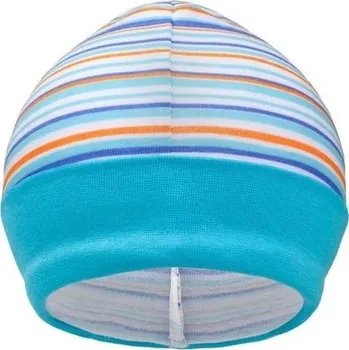Kojenecká čepice Čepice kojenecká bavlna nasazovací - PROUŽKY s tyrkysovou - vel.62