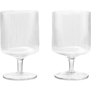 Sklenice FERM LIVING Skleničky na víno Ripple, Clear, sada 2 kusů