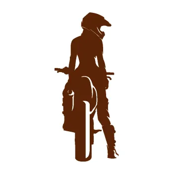 Samolepící dekorace SAMOLEPKA Motorkářka 002 pravá (15 - hnědá) NA AUTO, NÁLEPKA, FÓLIE, POLEP, TUNING, VLASTNÍ TEXT, TISK, AUTOSAMOLEPKY.cz, POLEPY, OBRÁZEK, LOGO, SAMOLEPKY