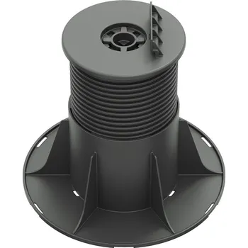 Rektifikační terč pod terasová prkna H 165-235 mm (Výškově stavitelný terč pod dřevěné nebo WPC terasy s výškou od 165 mm do 235 mm | základna Ø 200 mm | hlava na rošt Ø 120 mm | výška úchytu 19 mm | nosnost 1500 Kg/Ks )