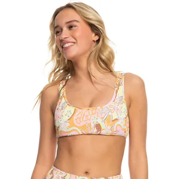 Dámské plavky plavky Roxy Floraldelic Smock Bralette - NGZ6/Mock Orange Roxy Delic S