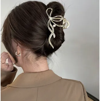 Souprava šperků B-TOP Elegantní vlasová spona/ skřipec Mašle Druh barvy: Zlatá