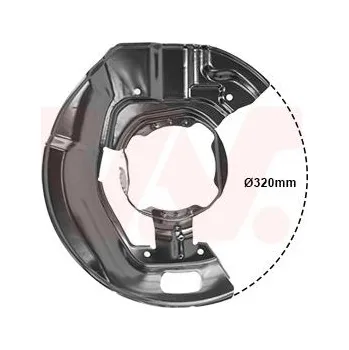 Brzdový kotouč Ochranný plech proti rozstřikování, brzdový kotouč VAN WEZEL 0639375