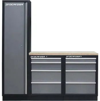Procarosa® Sestava dílenského nábytku Procarosa PROFI TGBC-130404 Pracovní deska:: dřevěná