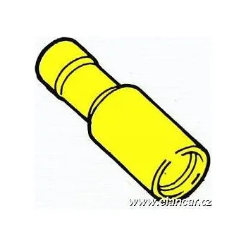 Auto elektroinstalace Kolík kulatý izolovaný žlutý 5mm samice