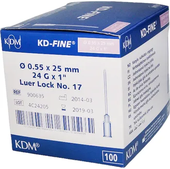 Injekční jehla Injekční jehla KD-FINE 24G x 0,55 x 25 mm fialová, 100 ks