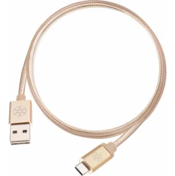 Datový kabel SilverStone USB-A - USB-C USB kabel 1 m zlatý (52029)