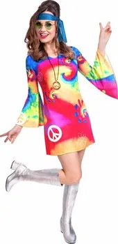 Karnevalový kostým Amscan Kostým Hippie šaty barevné 70. léta L