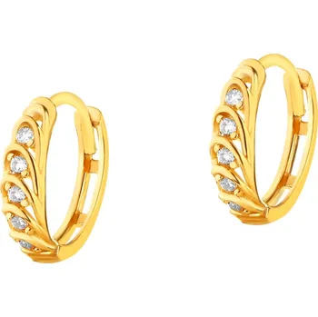 Náušnice Zlaté náušnice se zirkony - kroužky, 11 mm - AP534-8107