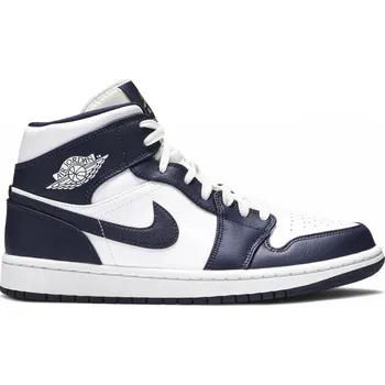 Pánská móda Air Jordan Jordan 1 Mid White Metallic Gold Obsidian Velikost: 43