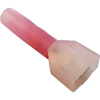 Auto elektroinstalace Izolovaný konektor faston 6,3 mm samec se smršťovací bužírkou - červená