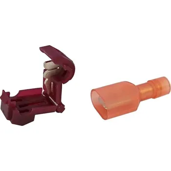 Auto elektroinstalace Rychlospojka červená + konektor izolovaný 6.3 0.5-1.0mm - 10 kusů