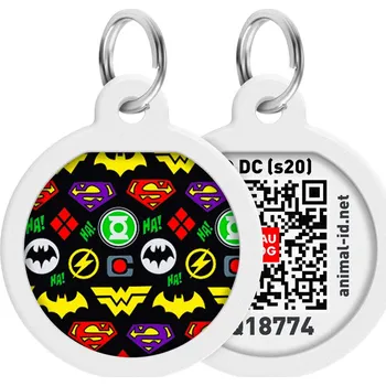 psí známka WAUDOG chytrá ID známka s QR tagem DC Superhrdinské znaky