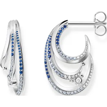 Náušnice THOMAS SABO náušnice Wave with blue stones H2230-644-1