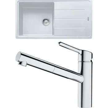 Granitový dřez Set Franke G189 (dřez BFG 611 Bílá-led + baterie FC 3055.031 ORBIT Chrom) 114.0650.593