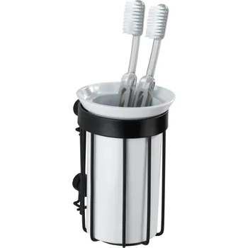 Držák na kartáček WENKO Kelímek na kartáčky BEZ VRTÁNÍ Classic Plus černý 12x8x9 cm