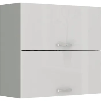 Kuchyňská skříňka Dvojitá skříňka Bianka 80 cm - šedá/bílý lesk