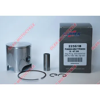 Píst motoru Píst Vertex POLINI, GILERA, PIAGGIO 47,58mm (kroužky 53010004760 X 1 kus) (Píst Vertex POLINI, GILERA, PIAGGIO 47,58mm (kroužky 53010004760 X 1 kus))