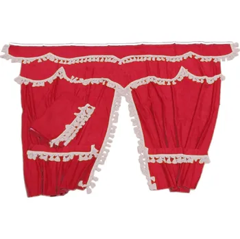 Sada záclon UNI - béžová, bílé třásně