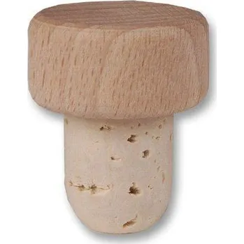 Korková zátka GRIFFCORK s dřevěnou válcovou hlavou Rozměr: 28 / 12 x 23 / 12 mm