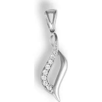 Přívěsek GEMMAX Zlatý dámský přívěsek - bílý – zlatý šperk ryzosti 585/1000 v Dárkovém balení s Certifikátem GLPWB-03461