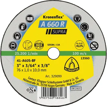 Brusný kotouč Malé řezné kotouče A 660 R SUPRA KLINGSPOR Varianta: A 660 R 50x1x6 - rovný
