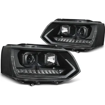 Přední světlomet TUNING-TEC Přední světla VW T5 10-15 TUBE LIGHT DRL SEQ černá