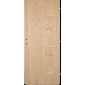 Interiérové dveře Hrdinka Palubkové dveře Quatro plné - panty Materiál: smrk, Šířka: 90 cm, Orientace: Pravé